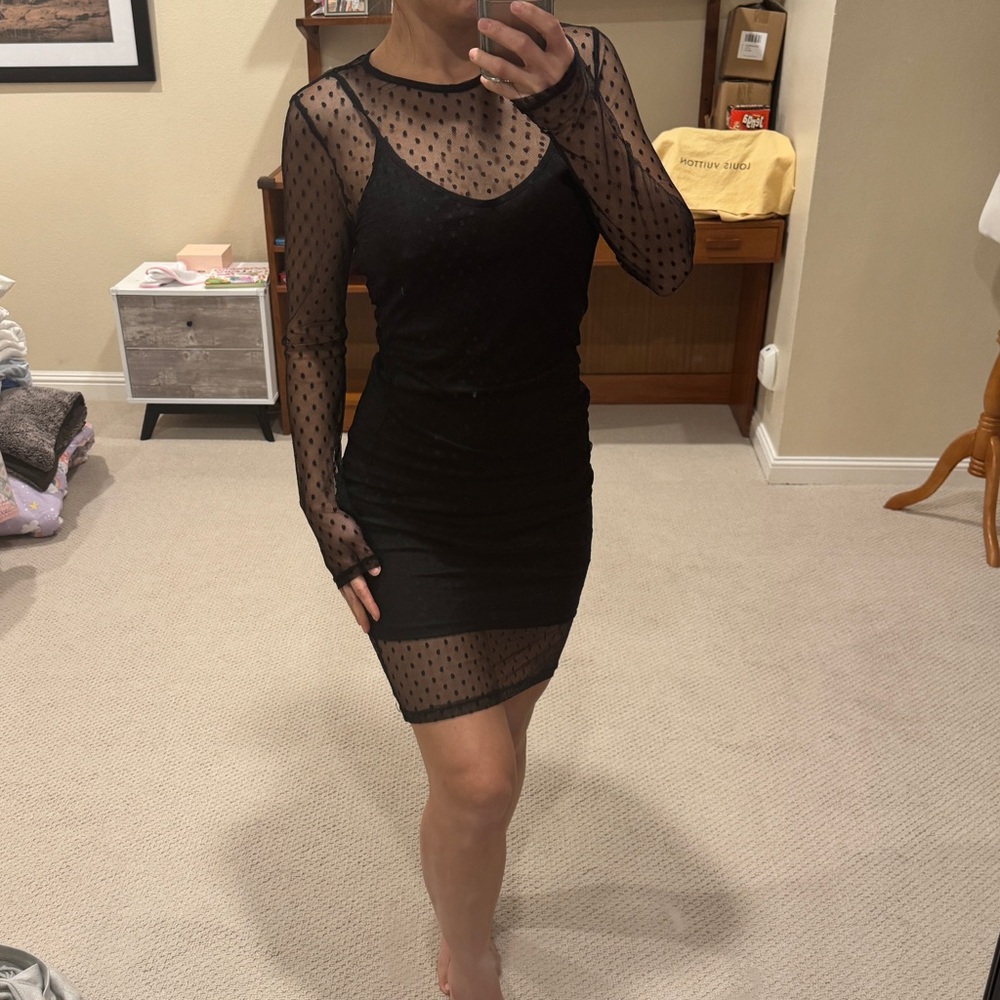 Iris Lace Overlay Dress S/M